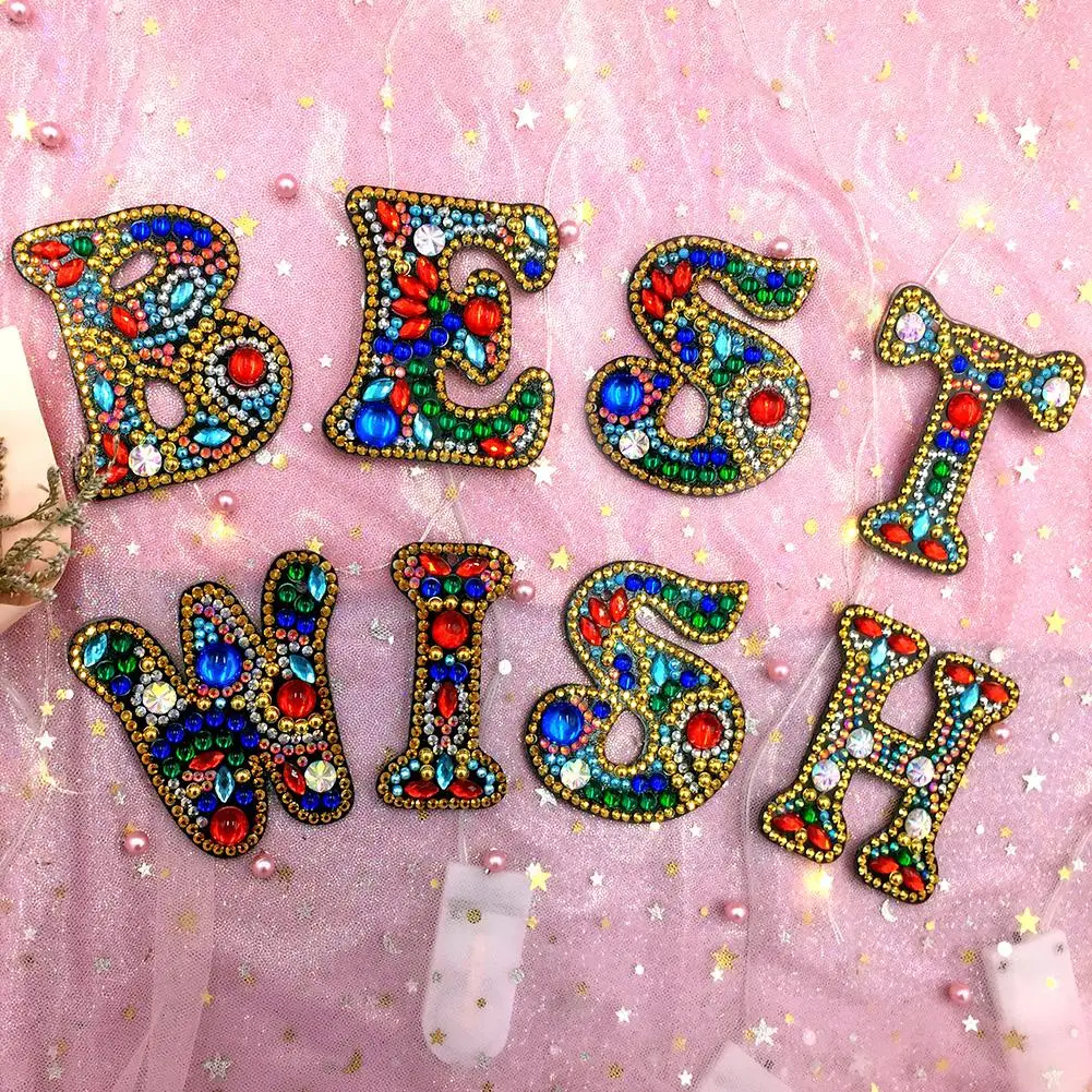 5D diamond painting Letters DIY keychain diamond bag pendant jewelry mosaic home decoration pattern handmade gift diamond painting diamond painting accessories diamond art painting kit