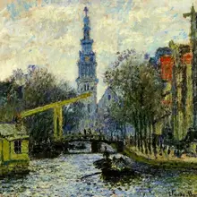 15 художественных картин ручной работы-Canal Amsterdam Claude Monet пейзаж городской пейзаж-картина маслом на холсте-дешевый домашний декор качество