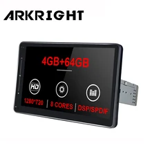 ARKRIGHT 1280*720 10 ''1 Din Android автомобильный радиоприемник 4 Гб 64 Гб 8 ядерный автомобильный радиоприемник аудио стерео Автомобильный gps навигатор Авто радио 4G SPDIF IP