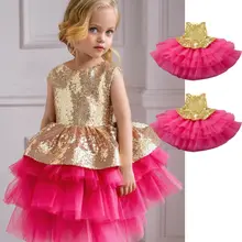 Детская одежда для маленьких девочек, платье принцессы без рукавов, со стразами, в стиле пэчворк; платье-пачка платье с фатиновой юбкой на свадьбу, платье подружки невесты, праздничное платье бальное платье От 6 месяцев до 4 лет