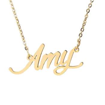 

Stainless Steel Engraving Gold English Name Customized Nameplate Necklaces Personalized Jewelry Gifts Necklace Birthday Gift