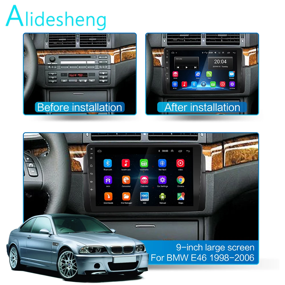 Автомагнитола для BMW E46 M3 Rover 318/320/325/330/335 2 DIN Android мультимедийный видеоплеер
