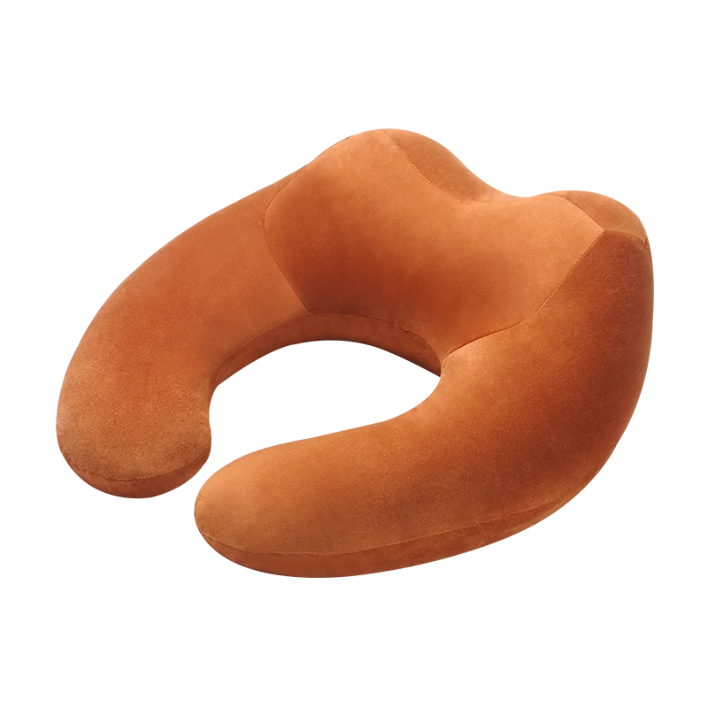 orange Подушка для шеи с капюшоном, затемненная Подушка для сна, наполненная полипропиленовым эластичным хлопком, подушка для шеи для путешествий, автомобильная голова, надувная подушка для отдыха - Цвет: orange