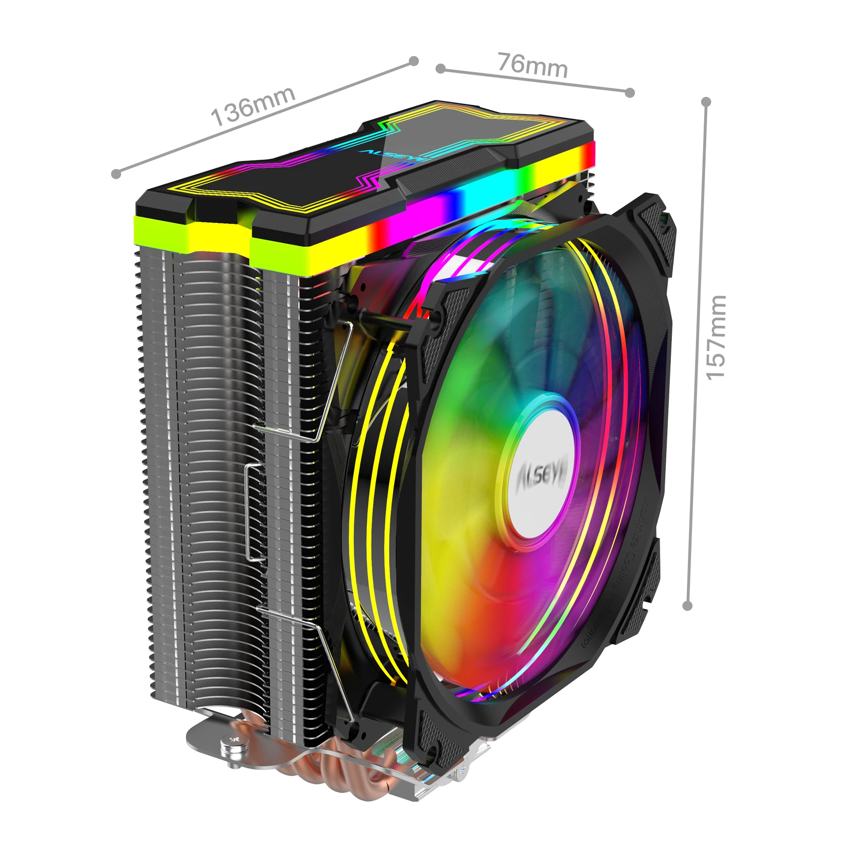 Alseye m120d cpu cooler ajustável rgb iluminação
