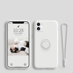 Premium Soft Silicone Shockproof Case with Ring Holder - Luxury Protective Cover for Honor 30 Pro (White)