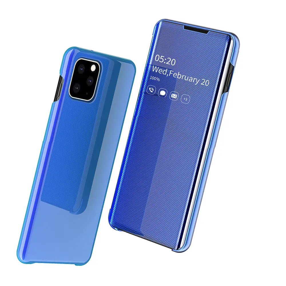 Blue Зеркальный флип-чехол для samsung Galaxy A30 A70 A50 Смарт Обложка книги для samsung A50 a20e 30 50 70 50a 30a 70a чехлы с функцией подставки - Цвет: Blue
