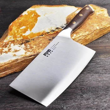 

Cleaver Kitchen Knife Japanese HAP40 Steel High Carbon Butcher Chinese Knife Cooking Tool Super Sharp Sand Ironwood Handle 32G