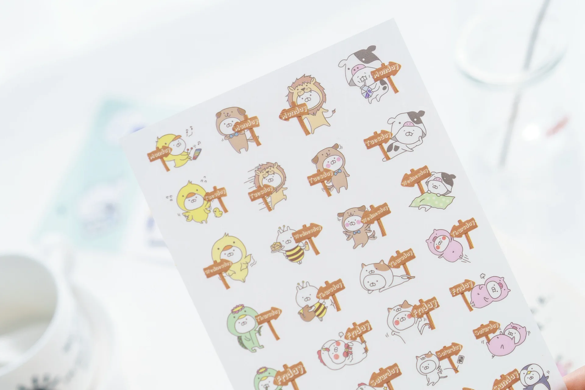 6 листов милые наклейки кроликов Kawaii Канцелярские Стикеры s бумажный стикер на клейкой основе для детей DIY Скрапбукинг дневник принадлежности для альбома