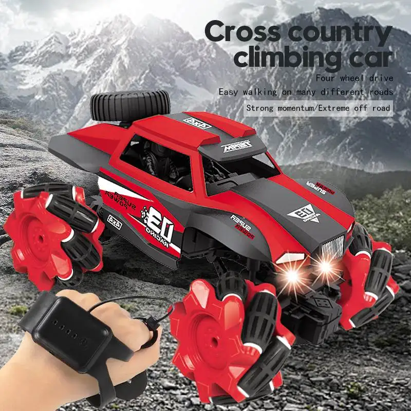 Best RC Car 1:16 4WD Radio Control Stunt Car Gesture Induction Twisting Off-Road Vehicle LED Light Climb Crawler Model Toys