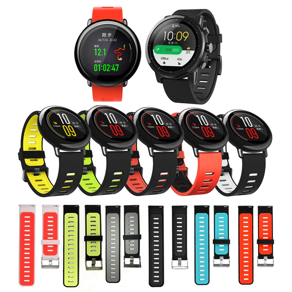Для Xiaomi Huami Amazfit Stratos 2 2S для PACe браслет ремешок Смарт-часы 22 мм мягкий силиконовый |