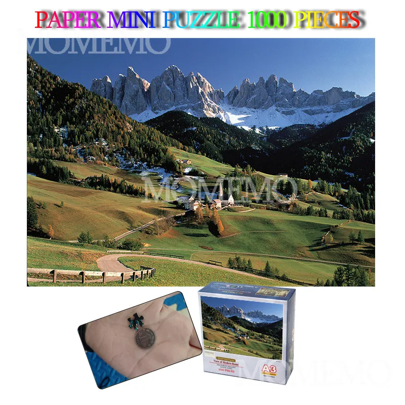 Dolomiti Italy 1000 деталей головоломки бумажные мини всемирно известные Ландшафтные головоломки 1000 деталей взрослые Пазлы игрушки подарки для подростков