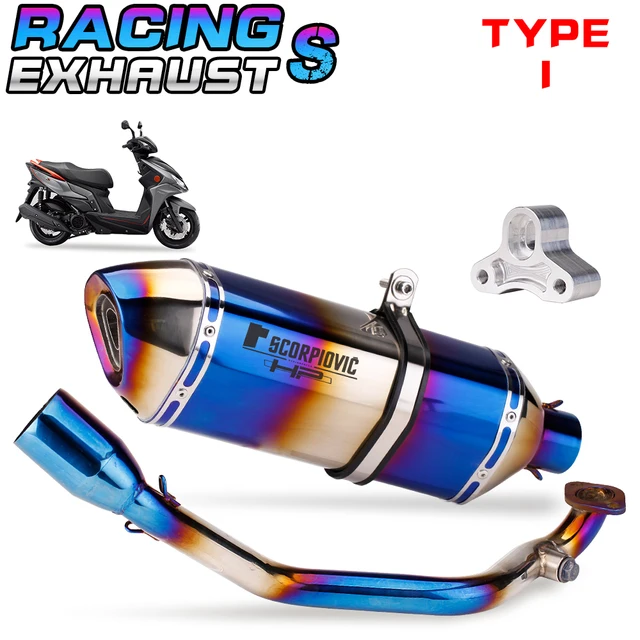 High Performance Exhaust System For 125cc-150cc GY6 Scooters - Loud Blue Muffler TaoTao Kymco
