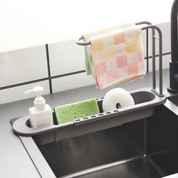 Sponge Holder Kitchen Sink Basket Gadget Black Towel Soap Storage Sinks Bathroom Organizer Cocina Accesorio Home Improvement YQ