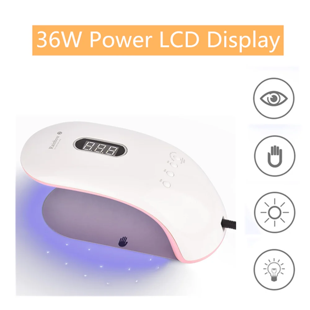 36W Power УФ светодиодный светильник для лак для ногтей сушилка для маникюра(гель-Маникюр), лампа для сушки лампы гель Лаки бетонополивочная машина Smart сроки ногтей, для маникюра - Цвет: 36W Power