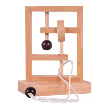

Wooden Threading Loosened Unlock Ring Unlink Untie Rope Logic Puzzle Burr Puzzles Brain Teaser Intellectual Toy