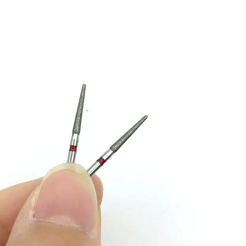 10pcs Dental Diamond FG High Speed Burs for Teeth Polishing Taper Round End Shape Burs Polishers TR-12F