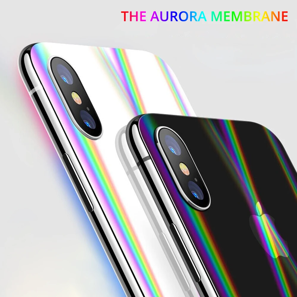 Новинка Aurora, градиентная задняя Гидрогелевая пленка для iPhone X Xs MAX XR 11 Pro Max 6 6S 7 8 Plus, задняя мягкая ТПУ Радужная Защитная пленка для экрана