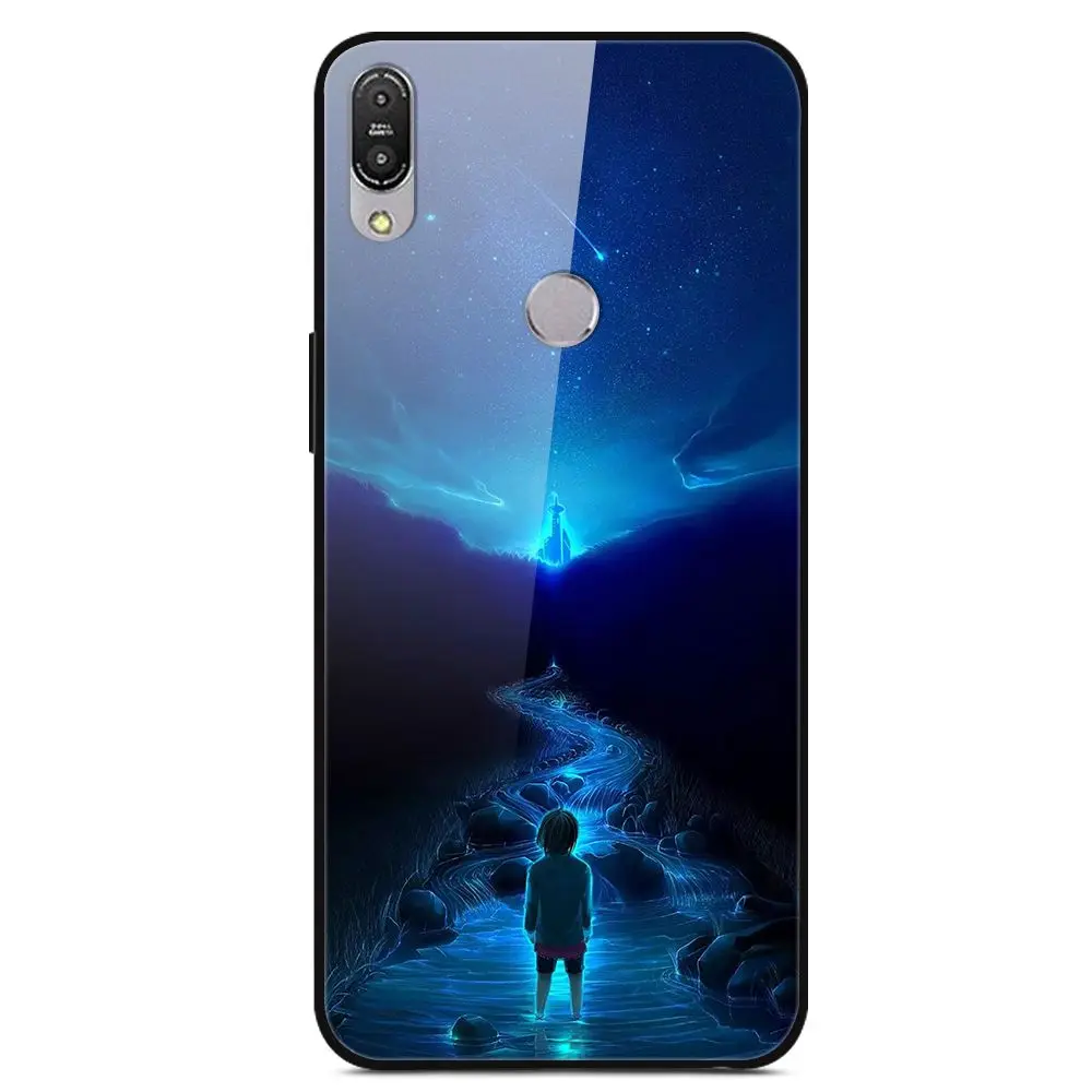 Ударопрочный чехол из закаленного стекла для Asus Zenfone Max Pro M1 ZB601KL ZB602KL с принтом чехол-крышка с узорами бампер для ASUS ZB601KL