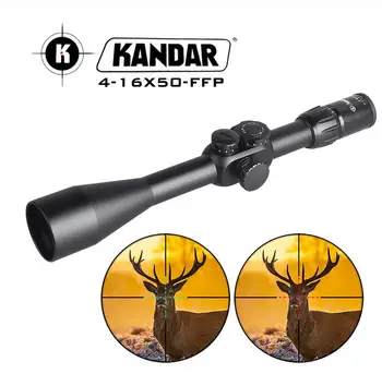 

KANDAR 4-16X50 FFP Tactical Riflescope Red Green Illuminate Rifle Scope Sniper Optic Sight Hunting Scopes red dot hunting optics