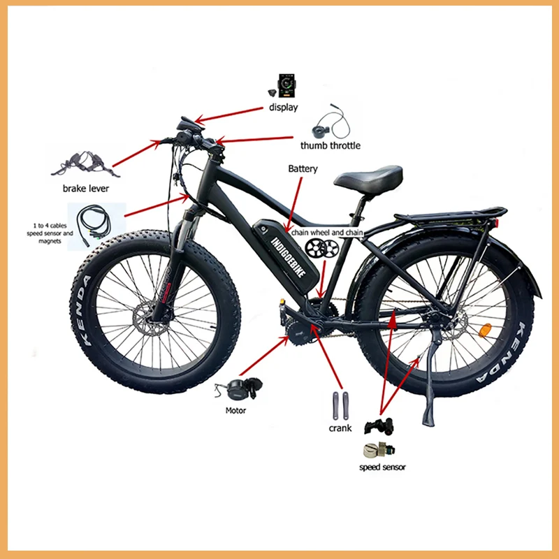 Мотор среднего привода Bafang с литиевой батареей 48v17 5ah 48В 750 Вт BBS02B BBS02 48V1000W BBS03B BBSHD
