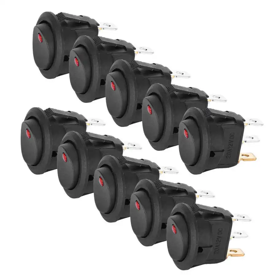 10 шт. Круглый кнопочный переключатель SPST 12 В 20 А | Обустройство дома