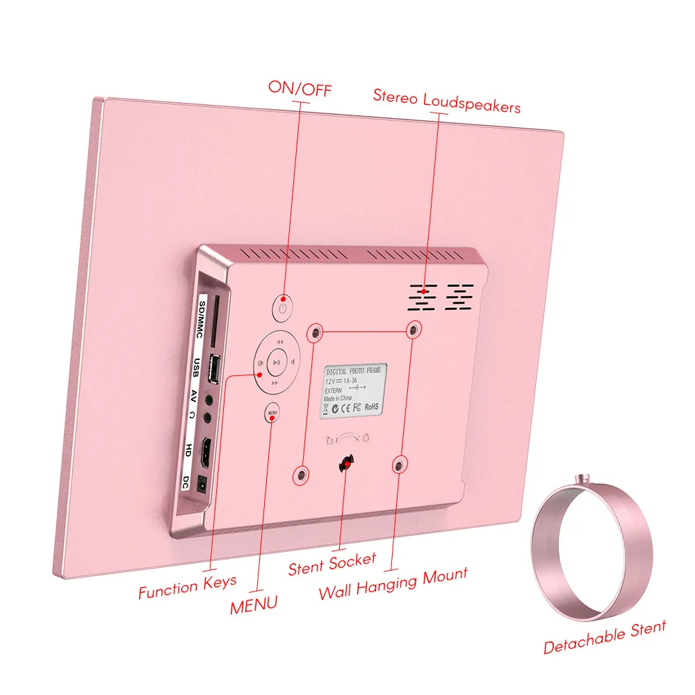 Andoer 15.4" LED Digital Photo Frame 1280* 800 1080P Video Random Play Aluminum Alloy w/Remote Control Christmas Birthday Gift