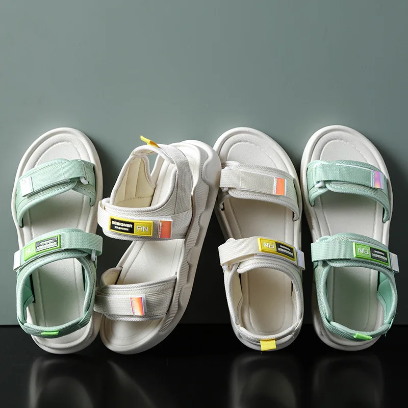 Sports Sandals Female Ins Tide Summer New Net Red Korean Version of The Magic Student Flat Female Sandals Women Slippers