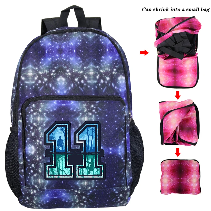Странные Вещи Eleven Дорожная сумка на плечо для мальчиков девочек обратно в школьный рюкзак для ноутбука подростковый рюкзак сумка Складные рюкзаки - Цвет: stranger things 5