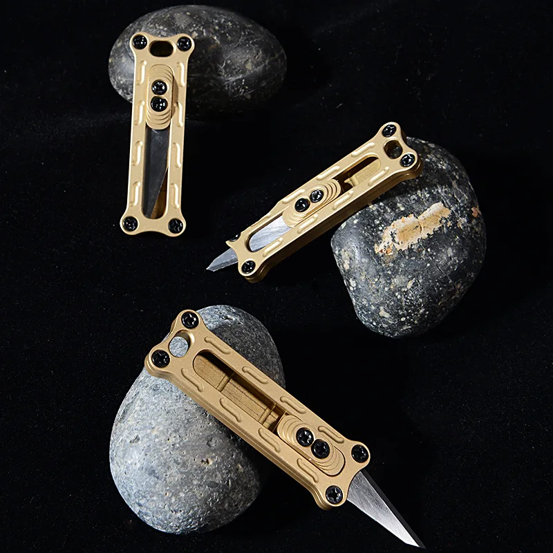 Катана Меч ручной работы металлический традиционный складной мини латунный нож Портативный нож брелок кулон инструмент самообороны