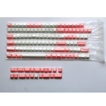 

PBT Side Engraved Pink White Theme Keycaps Mechanical Keyboard Custom Keycap Cherry Original Height Key Cap