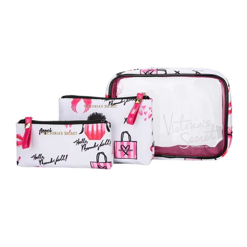 Ceny Handlu zagranicznego 2019 w nowym stylu przenośne kosmetyczka z pcv 3 sztuk zestaw zewnątrz podróży wodoodporna kosmetyczka moda przejrzyste