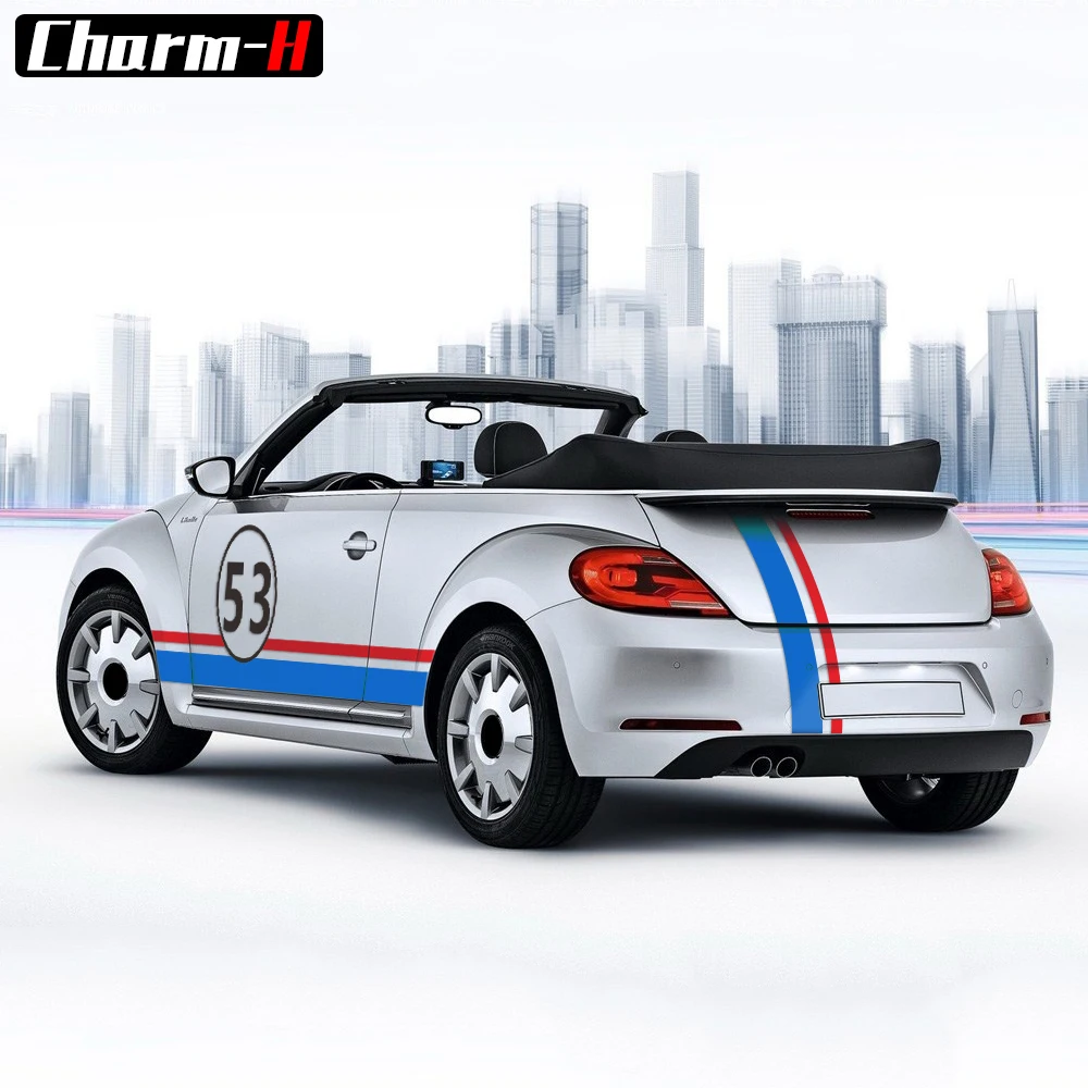 Car Styling Door Side Stripes Hood Roof Rear Body Vinyl Decal Stickers for Volkswagen Beetle A5 2011-Present Accessories