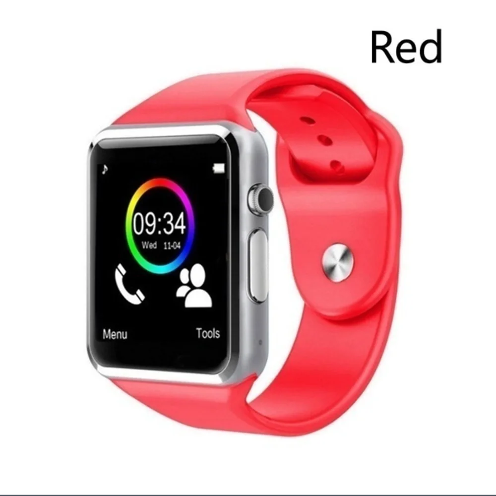 red Горячие A1 Bluetooth Смарт часы Спорт поддержка вызова музыка 2G с SIM TF камера Smartwatch для Android PK iwo 8 DZ09 GT06 - Цвет: red