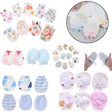 1 пара, детские перчатки для мальчиков и девочек с защитой от царапин, перчатки унисекс для младенцев, мягкие хлопковые перчатки с защитой от царапин, аксессуары для фото новорожденных