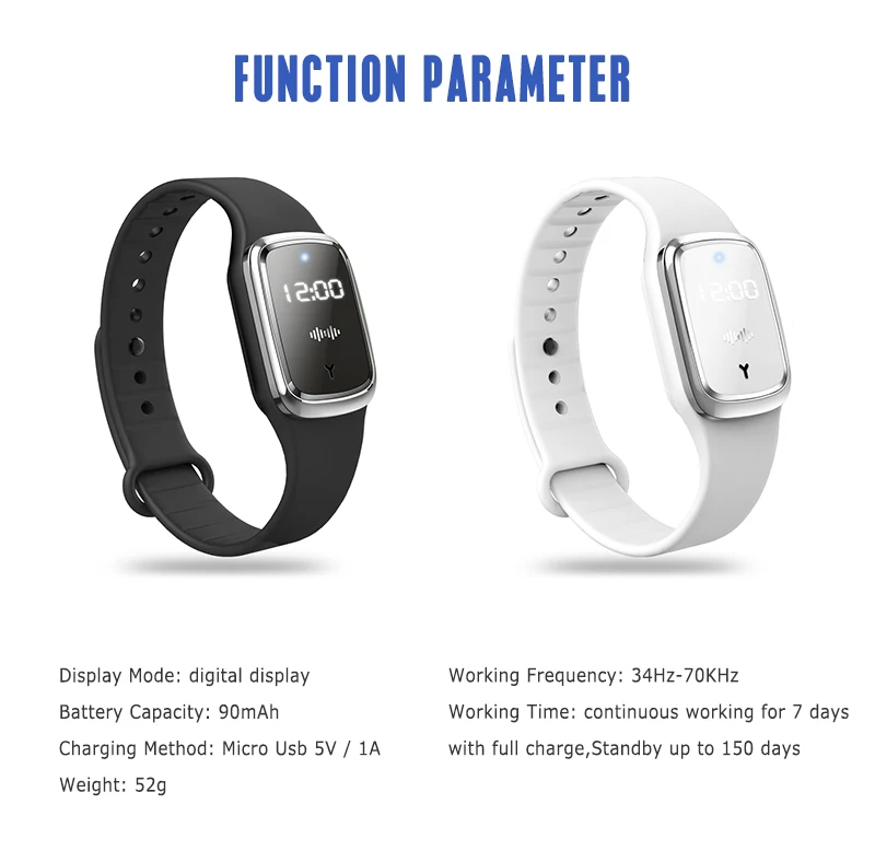 Reloj repelente de mosquitos ultrasónico recargable, pulsera antimosquitos, anillo de mano para interiores y reloj Universal niños y adultos - AliExpress