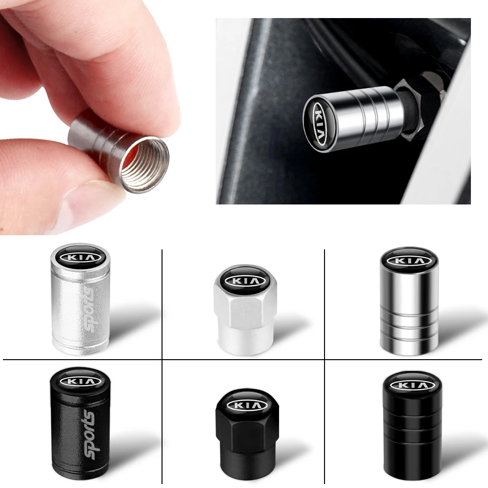 For Kia Sportage Ceed Rio Picanto Sorento Rio 3 Rio 4 K1 K2 K3 K4 4Pcs Car Tire Wheel Valve Cap Air Cover Badge Car Styling