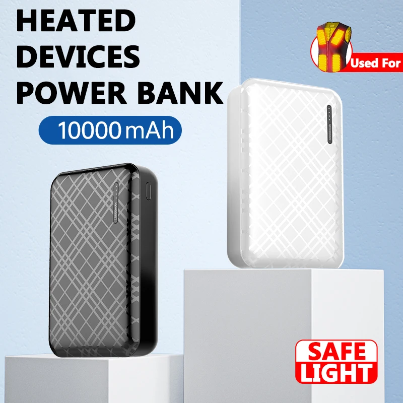 CASEIER-Banco de energía de 10000mAh para chaleco caliente, chaqueta, Banco de energía portátil para Ropa calentada, baterías externas de 10000mAh