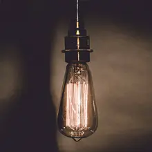 Винтаж Стиль Эдисон лампы вертикальная лампа накаливания с регулируемой яркостью ламп накаливания светильник ST64 груша Форма 220-240V 40W