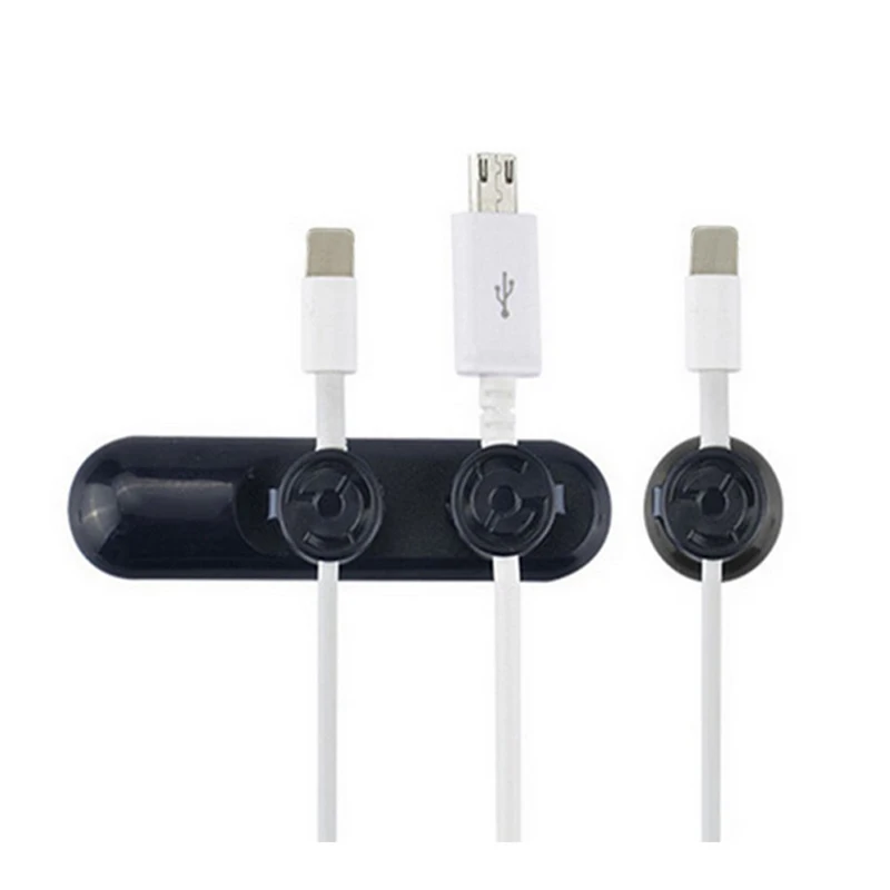 Черный Универсальный органайзер для кабелей, силиконовый usb-кабель, устройство для сматывания гибких кабелей, зажим для кабеля, держатель для автомобиля, мышь, наушники - Цвет: Черный
