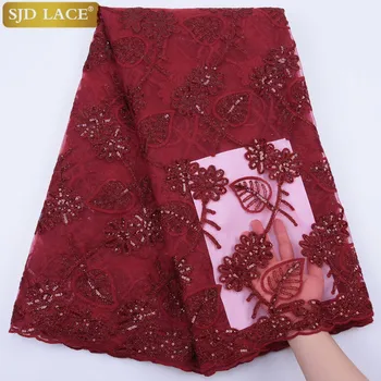 

French Tulle Lace Fabric High Quality African Mesh Lace Fabric Sequins Superb Soft Milk Silk Lace For Nigerian Ghana Party 1762B