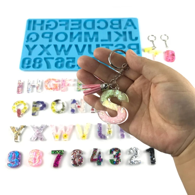 Resin Letter Molds, Alphabet Number Silicone Mold for DIY Making Epoxy  Resin Keychains, Crafts Pendant Jewelry