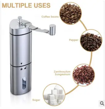 

Manual coffee grinder, portable coffee grinder with adjustable settings, stainless steel coffee grinder, suitable for espresso