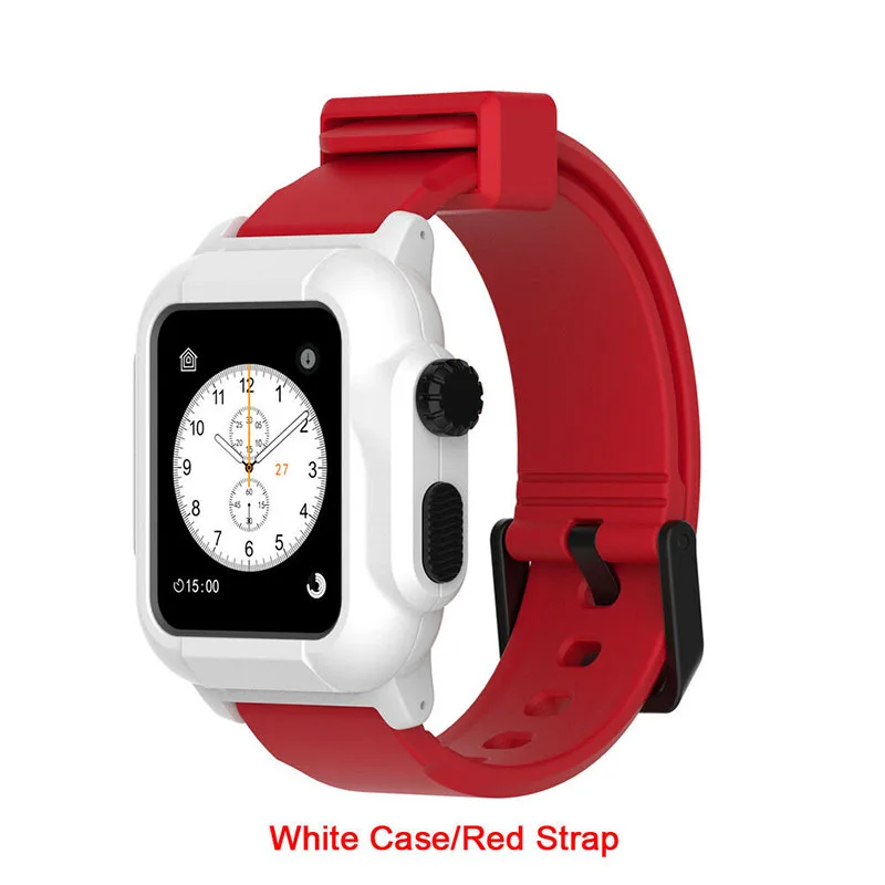 Ремешок для Apple Watch 42 мм силиконовый водонепроницаемый сменный ремешок для часов чехол для Apple Watch iWatch Series 3 2