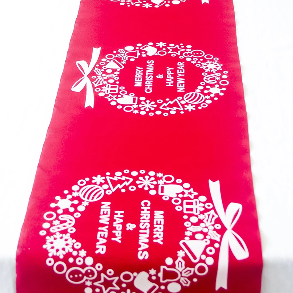 Xmas wreath red Настольная дорожка, рождественские скатерти, новогодние, рождественские скатерти для дома, тканевые рождественские украшения для дома, столы, постельное белье, покрытие с флагом - Цвет: Xmas wreath red