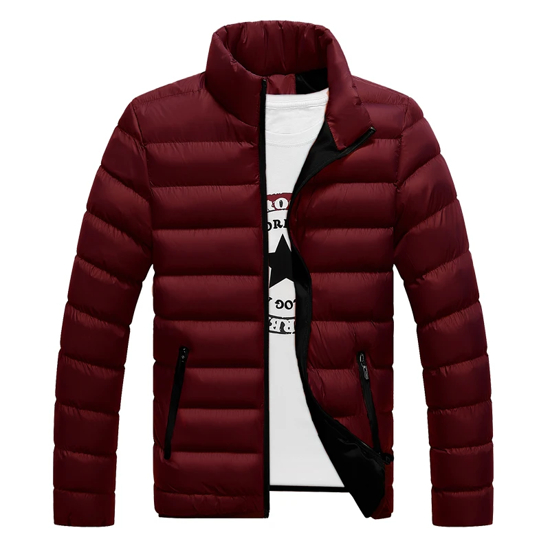 

Winter Jacket Men 2019 Fashion Stand Collar Male Parka Jacket Mens Solid Thick Jackets and Coats Man Winter Parkas M-4XL