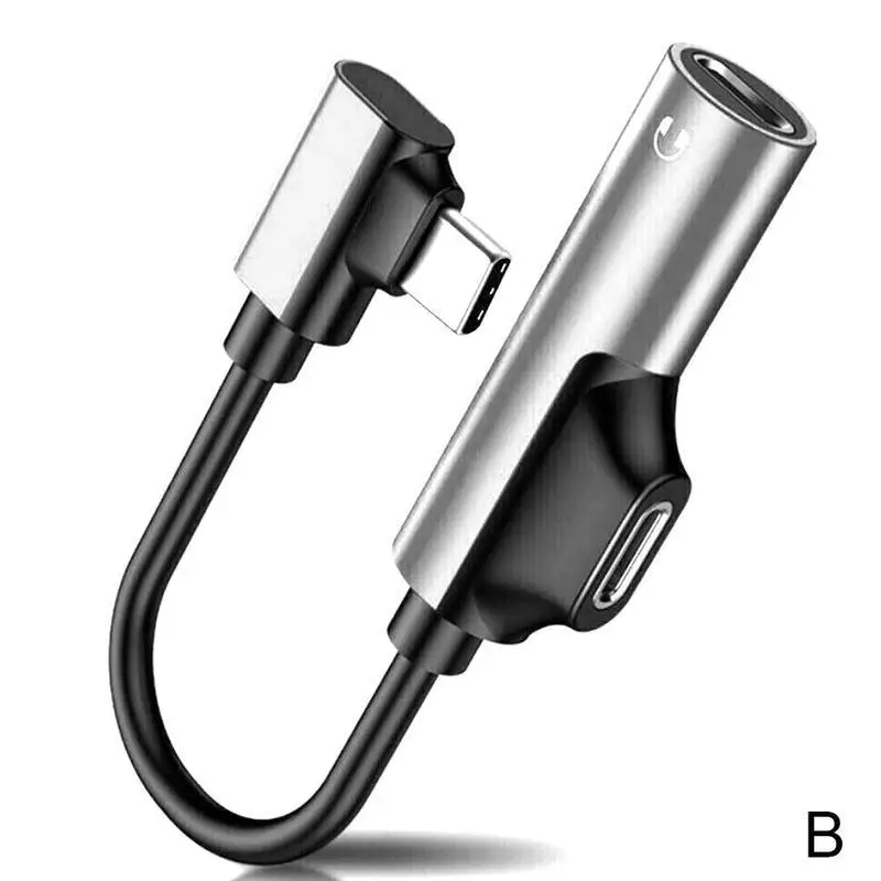 Удлинительный кабель для наушников 2 в 1 usb type C до 3,5 мм Jack адаптер для Xiaomi huawei samsung type-C OTG USB-C USBC сплиттеры - Цвет: B