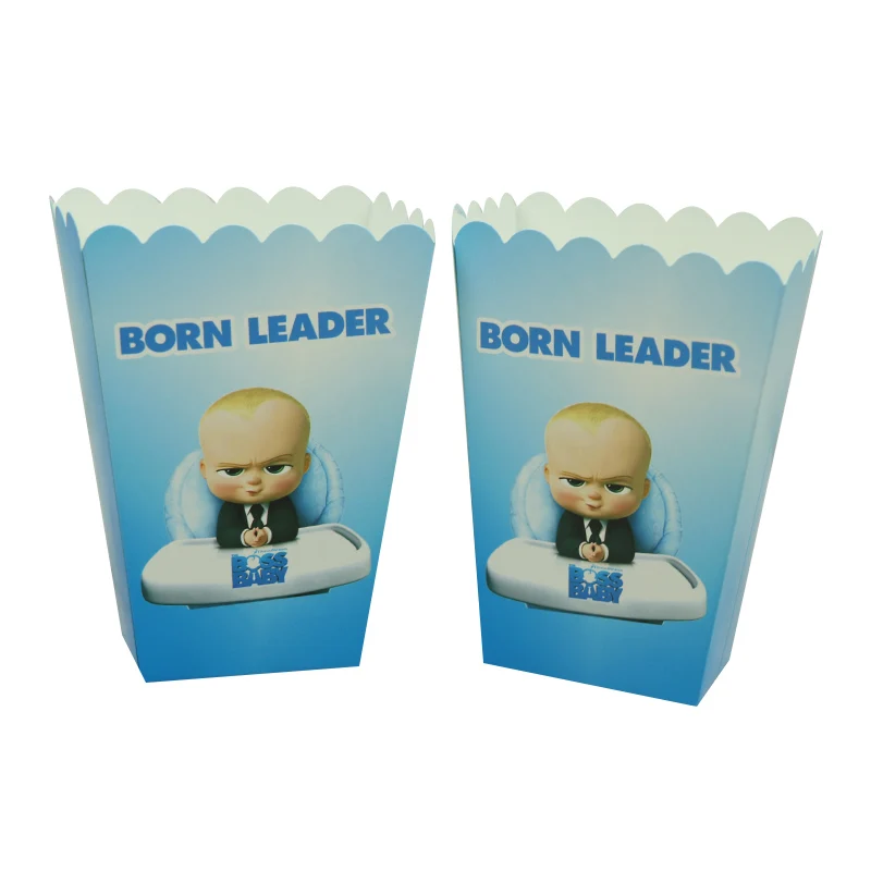 6 шт./компл. бумажная коробка для попкорна с рисунком из мультфильма детей днем