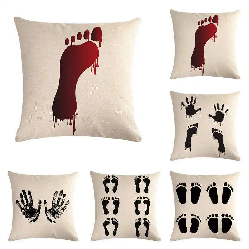 

18'' inch Blood Drop Footprint Cotton Linen Throw Pillow Case Cover Home Decor