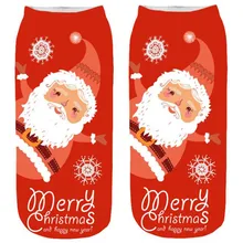 Унисекс, с рождественским рисунком в виде забавные Женские носочки 3D Новинка Crazy с забавным котом, носки до лодыжки Симпатичные Красочные с персонажами из мультфильмов носки с низким вырезом;