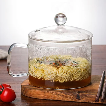 

Glass Cooking Pot Multi-function Open Fire Heating Health Stew Pot Instant Noodle Pot Noodles Bowls for Home Kitchen Restaurant